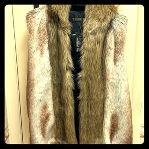 Fox fur hoodie vest made by Wenxi